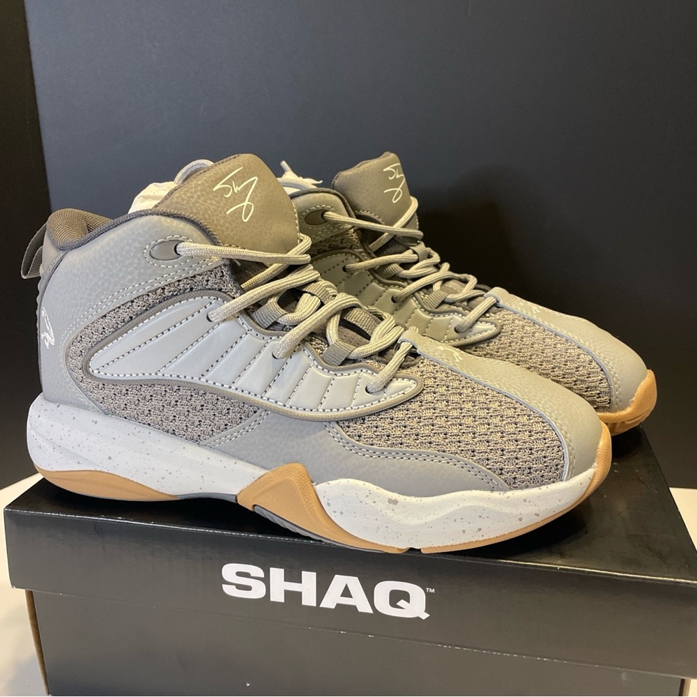 Men's Basketball Shoes Sneakers Size 7 Gray Shaq Speed Demon Mid Top Athletic